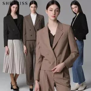 [쉬즈미스][쉬즈미스(SHESMISS)] 더블버튼 크롭 셋업 자켓 (택가격268000원)