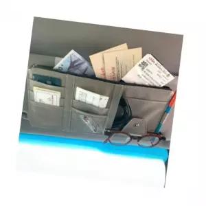 차량용 썬바이저 포켓가방 그레이 차량카드꽂이 차량용선글라스 선글라스거치대 차량용선글라스거치대 차량