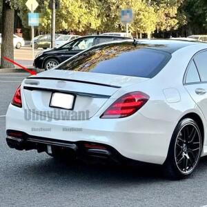 벤츠 S-클래스 W222 4도어 세단 2014+ S350 카본 파이버 스포일러 BOS 트렁크 립