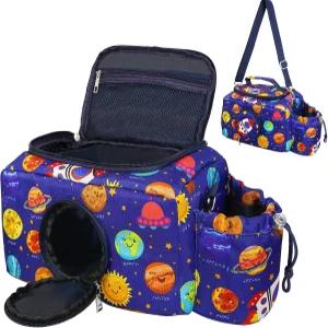 토니용 AUGVO 휴대용 케이스 캐리어 및 피규어 캐릭터 크리스마스 선물용 보관 가방 헤드폰 블루