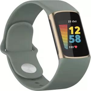 Fitbit Charge 6 밴드와 호환되는 반주아 여성 남성 소프트 실리콘 조절식 방수 스포츠 교체용 손목 스트랩