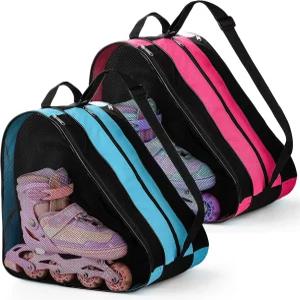 TOPZEA 2팩 롤러 스케이트 가방 어깨끈 조절 가능한 옥스포드 천 스 보관 피겨 스케이팅 신발 운반