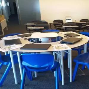 삼각형 책상 120도 사다리꼴 학원 테이블 교실 육각형 데스크