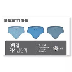 [하프클럽/BYC]베스타임 3매입 남성 맥시 삼각팬티 세트 MCF1085