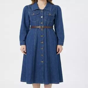 데님캐주얼포켓원피스 벨트SET_B6M0054