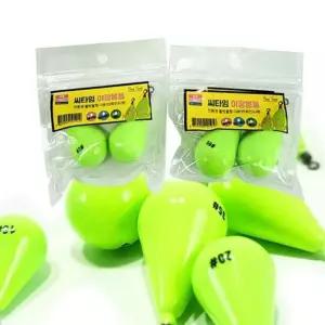 야광 봉돌 물방울 회전 도래 야광추 W드롭 바다 낚시 16-50호 택1