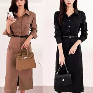 세트 셔츠 롱원피스 클래식 벨트 모던 여자 JWFC1157