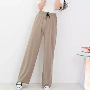 여자 밴딩 바지 팬츠 스트라이프 와이드 팬츠 포켓 (HSJ-WCA12EF)