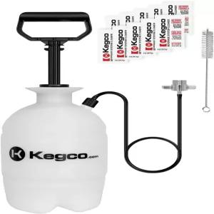 Kegco 1갤런 핸드 펌프 가압 케게레이터 청소 키트(노린스 클리너 포함)