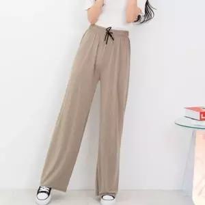 여자 밴딩 바지 팬츠 스트라이프 와이드 팬츠 포켓 (HSJ-WCA12EF)