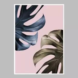 [RIZPICK]슬림 인테리어액자 Monstera Pink Light 01 A2사이즈