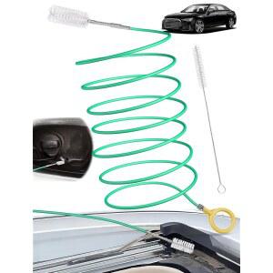 업그레이드된 자동 선루프 배수 청소 도구 차량용 120인치 길이의 유연한 브러시 파이프 클리너 차량 선루프에 완벽한 슬림 준설 공구 튜브 와이퍼 배수구