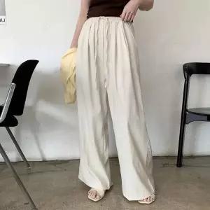 [신세계라이브쇼핑][옷자락] 여자 심플 스트라이프 와이드 밴딩 팬츠