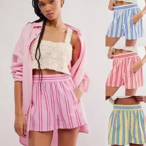 [라일리여성의류] Rly 스트라이프 썸머 팬츠 비치 밴딩 숏 반바지 여름