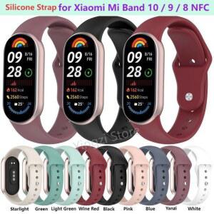 샤오미 미밴드 10 9 8 스마트워치용 소프트 실리콘 스트랩, 미밴드10 NFC 손목밴드 액세서리 교체용