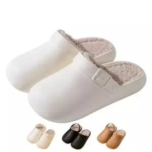 남녀 겨울 털슬리퍼 실내화 버클 방한 사무실 커플화 겨울 층간소음방지_23936542