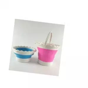 ( )접이식 미술물통 원형 접는물통 물감통 학생미술용품 접이식물통 사생대회물통