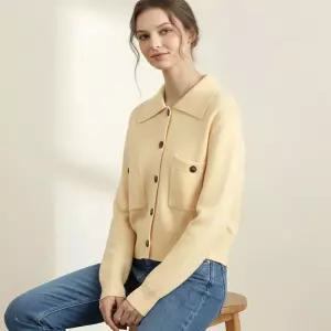 (레코브) 버튼 카라 니트 가디건(LC61C4KC508X)