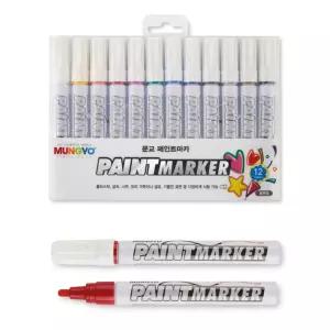 (12색) 문교 페인트마카 플라스틱 금속 표면 유리/페인트펜/페인팅/펜/산업용/디자인/미술/작업용/현장