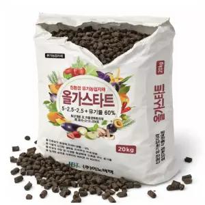 친환경 발효 계분퇴비 올가스타트 20kg 냄새적은 텃밭 거름 유기질비료