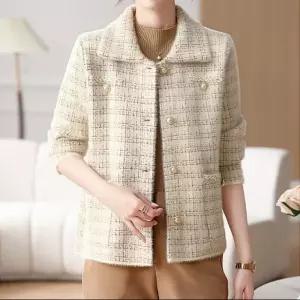 상의 엄마 K2348 점퍼 숏 자켓 재킷 봄 빅사이즈 트위드 탑 하객룩 겨울 여성 중년 노카라 캐주얼 니모퀄트