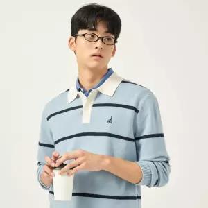 {백화점 정품} 빈폴 멘 럭비 칼라넥 니트 - 스카이 블루 (BC5951C35Q)