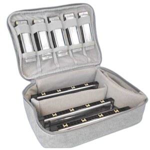 하모니카 가방 케이스 휴대용 10홀 보관함 수납가방 팩 파우치 1단 블랙