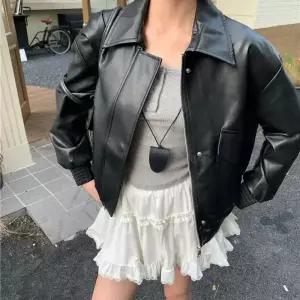 솔저스빈티지 여성용 봄가을 코트 가죽 PU 메일라드 점퍼 광야 쇼트 OPH3