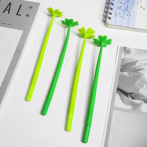 네잎클로버볼펜 새싹볼팬 식물모양 실리콘 어린이