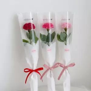 한송이 카네이션 비누 꽃다발+메세지스티커 가정의달 스승의날 어버이날 감사 부모님 선물 선생님 단체꽃 이벤트