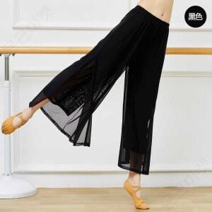 여성 라틴댄스복 팬츠 스포츠 여름 바지 라인댄스 넨밍야 하의 S 사교 검정