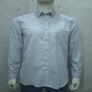 인디안 중년남성 봄여름 통기성 슬림핏 린넨(마)혼방 무지 긴팔 남방(셔츠) 5 M 2379