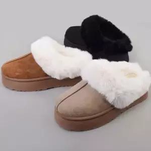 털슬리퍼 겨울 방한화 캠핑 회사 사무실 방한슬리퍼 여성슬리퍼 여자슬리퍼 통굽슬리퍼