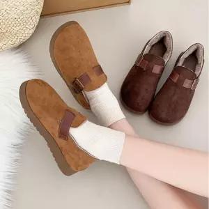 안드레아 버클 퍼 슬립온 데일리 털신 SD-1004710 털신 슬립온 겨울 여성신발 버클