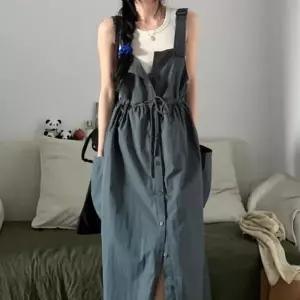 여름 여성 여자 민소매 멜빵 포켓 치마 스커트 원피스