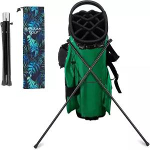 나사 및 휴대용 가방이 있는 블랙 골프백 스탠드 부착 - 알루미늄 합금 접이식 다리만 강화 가능한 클럽백