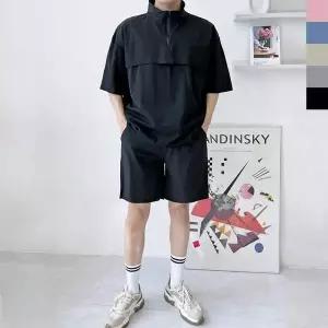 캐쥬얼 휴가 면 가을 츄리닝 커플룩 5부 여름 신상