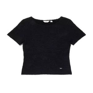 LEE 우먼 링클 반팔 티셔츠 블랙 LE2602ST73 BK