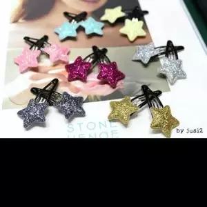 1쌍 인기짱 글리터미니별똑딱핀 집게 헤어핀 머리띠