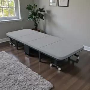 친절한탄씨 4단 접이식 매트리스 침대 사무실 린넨 간이침대 야전침대 로우베드 하이베드 경량침대