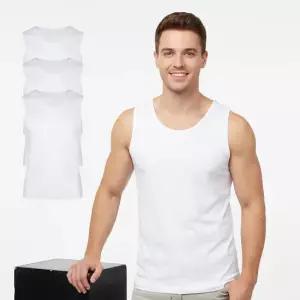 제임스딘 [3매]남성 이너웨어 베이직 라운드 머슬 나시 JHMRU006S