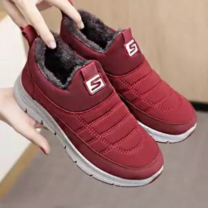 할머니 플랫 편한 토끼슬립온 털 키높이 주방신 여성용 양슬립온 [m7B13BF]