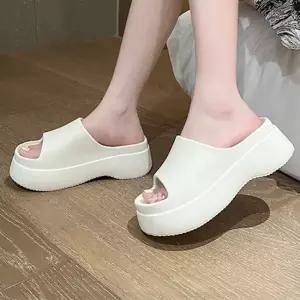 여성 말랑 키높이 슬리퍼 오픈토 통굽 여름 플랫폼샌 말랑슬리퍼 키높이샌들 여름슬리퍼