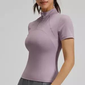 Rly 반집업 카라 메쉬 반팔티셔츠