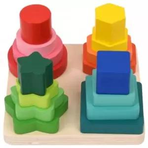 오즈토이 목제 4단 4층 모양 도형끼우기 088-9 하노이