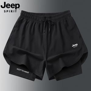 JEEP 지프 남성 2in1 투인원 러닝 반바지 헬스 스포츠 기능성 트레이닝 반바지