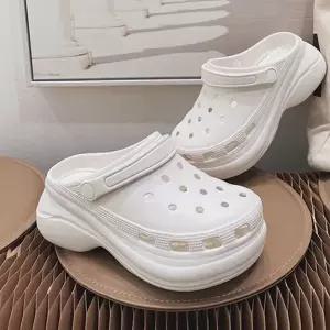 여성 키높이 슬리퍼 두꺼운 푹신한 경량 여성 통굽 슬리퍼 샌들 물놀이 가벼운 패션 아쿠아 슈즈 신발