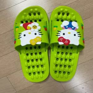 위글위글키티 헬로키티 & 위글위글 욕실 슬리퍼 - Green Garden