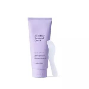 여성용 제모 크림 무통 주걱으로 다리 팔 겨드랑이 위장 비키니 라인의 털을 제거합니다