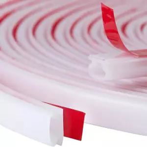 QDiShi 화이트 고무 D자형 웨더 스트리핑 도어 씰 스트립 0.39x0.23 인치 프레임 창문 소음 감소(20FT)용